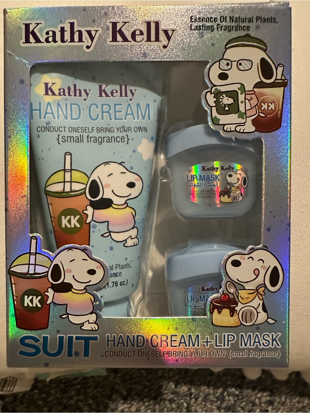 Snoopy Kids Light Blue Hand Cream + Lip Mask Set